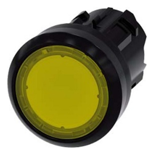 Pulsador Luminoso 22mm Redondo Plástico Amarillo Botón Rasan