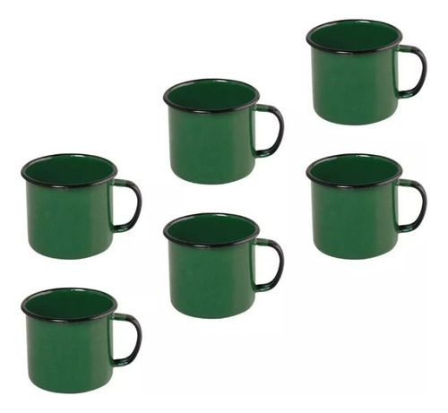 Conjunto De Canecas Milla Caneca Liso Verde Capacidade 300ml De 6  U