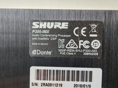 Procesador De Audioconferencias Shure P300-imx - Leer
