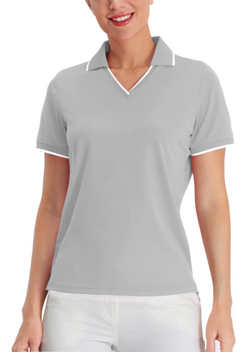 Hiverlay Camisa Polo Para Mujer Golf Cuello V Tenis Secado