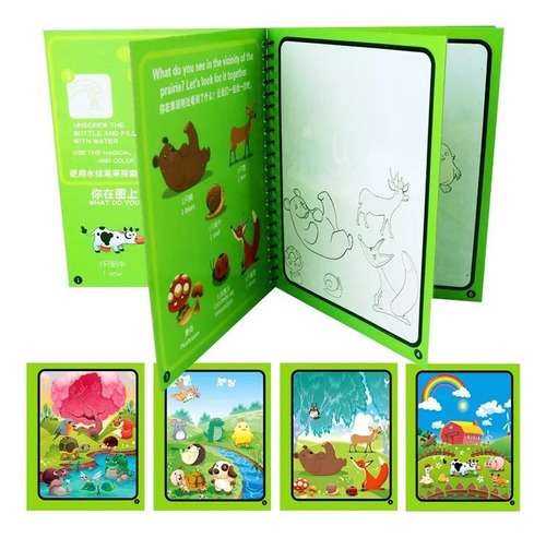 Cuadernos Para Niños Libros Pintura Mágica + Bolígrafo Agua