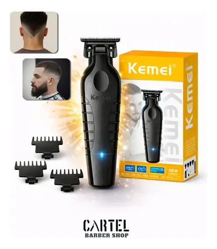 Maquina Corte Cabelo Acabamento Portátil Com Carregamento Usb Km-...