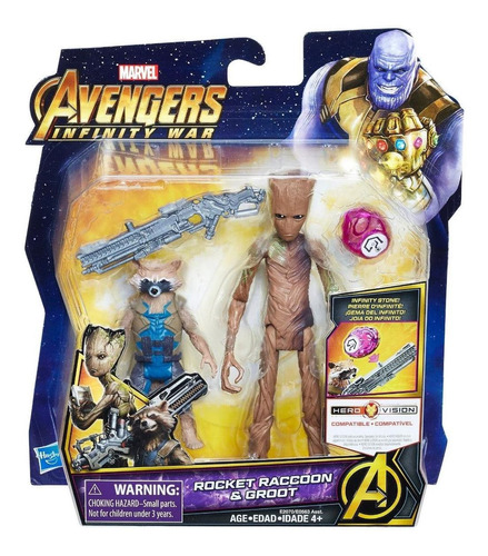 Marvel Avengers Infinity War Rocket Y Groot Orig Hasbro