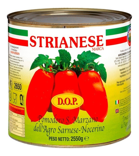 Pomodori San Marzano Strianese 2.55 Kg. Dop Origen Italia