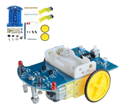 Kit Chassi Carro Robô Seguidor De Linha Faixa D2-1 P/ Montar