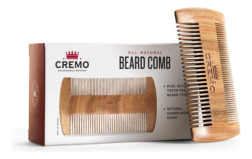 Cremo Peine Para Barba De Doble Cara  100% Sandalo  Sin Ele