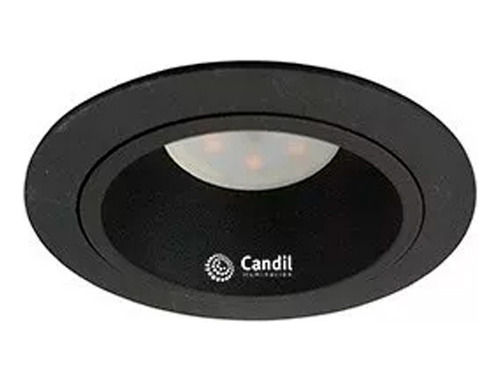 Spot Embutir Fijo Redondo Aluminio Negro Orson Dicroica Led