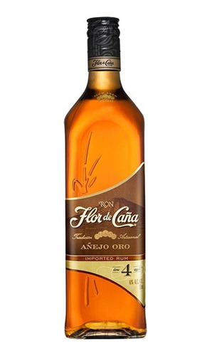 Ron Flor De Caña 4 Años Añejo Oro 750ml Dorado Puro Escabio