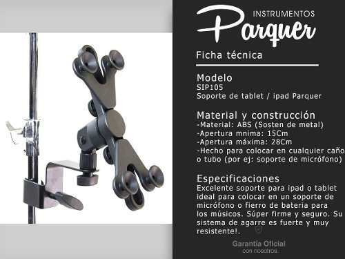 Imagen 2 de 10 de Soporte iPad Tablet Parquer Soporte De Microfono Cuota