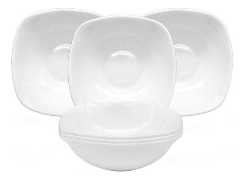 Bowl Compotera Cuadrada Vidrio Opal 15 Cm Carol Cocina Hsk Color Blanco