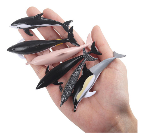 6 Piezas Mini Figuras De Delfines Modelo Colección De