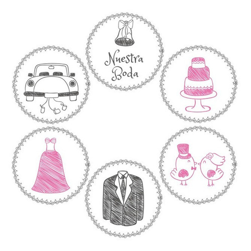 18 Obleas Comestibles 5 Cm De Diámetro Nuestra Boda
