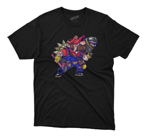 Remera Mario Bros Guerrero Armado Algodon 100% Impresion Dtg