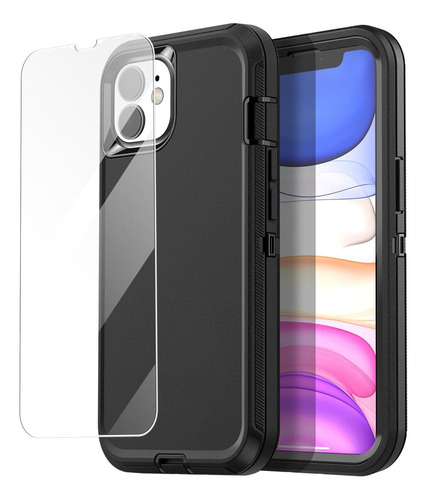 Aicase Funda P/ iPhone 11 Con Protector De Pantalla Vidrio