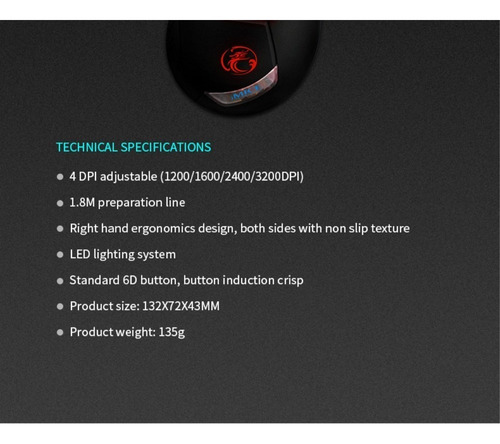 Mouse Gamer Modelo Imice X8 Com Fio 3200 Dpi 6 Botões Rgb