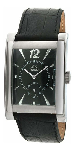 Reloj Hombre Gino Franco 902bk Cuarzo Pulso Negro En Cuero