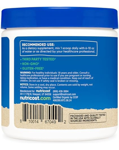 Nutricost Hongo Melena De León 100 % Orgánico Lion's Mane 4 Ounce (pack Of 1)