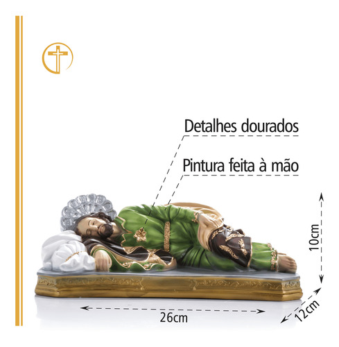 Imagem São José Dormindo 30cm Em Gesso Resinado