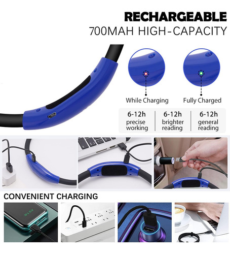 Luz Led Recargable De Lectura Manos Libres Con Brazos Flexib