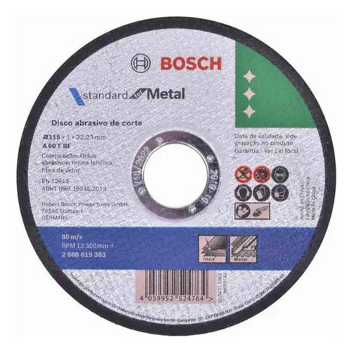 Disco De Corte Bosch P/ Esmerilhadeira Black & Decker 115mm