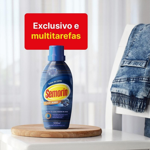 Lava Roupas Liquido Jeans 500ml Semorin Lava Todas As Cores