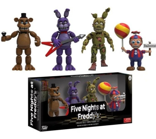 Kit 4 Mini Bonecos Five Nights At Freddy's 