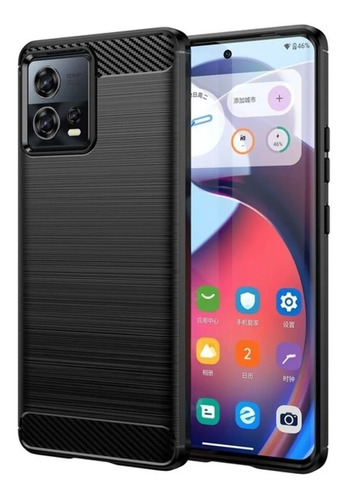 Funda Carbono Para Moto Edge 30 Fusion + Hidrogel Opaco Mate