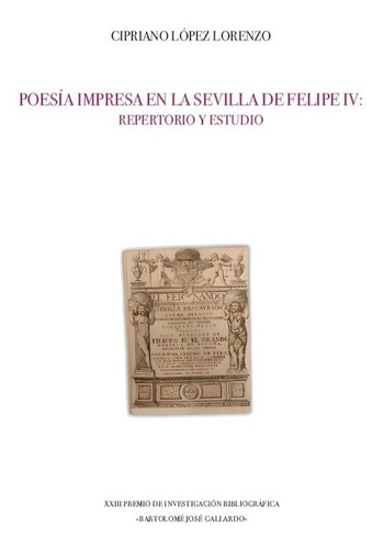Libro Poesã­a Impresa En La Sevilla De Felipe Iv