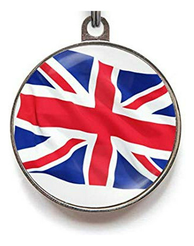 Union Jack Flag Pet Tag, Union Jack Pet Tag, British Flag Pe