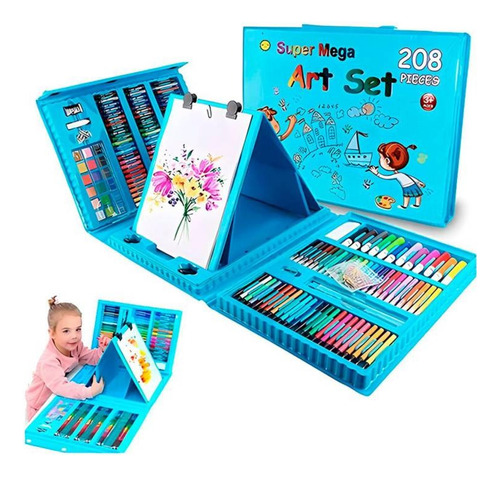 Set Kit De Arte Dibujo Colores Para Niños Maleta X208 Piezas