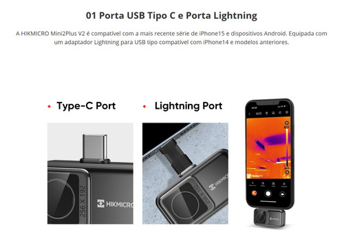 Camera Termica Plug & Play Ios E Android Mini2 V2 Hikmicro