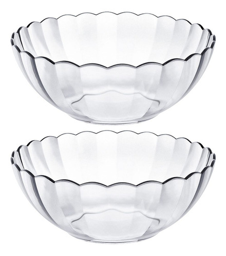 2 Tigelas Saladeiras Redondas 3l Bowls De Vidro Marinex