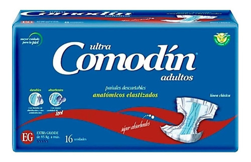 Pañales Comodín Ultra Anatómico Adultos Extra Grande Xg X 16