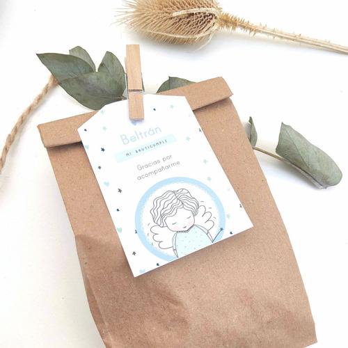 Imagen 8 de 8 de Kit Imprimible Angelito Bautismo Nene Varón Personalizado