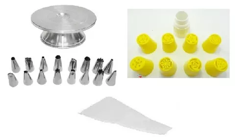 Kit Jogo De Bico Para Confeitar Bolo Inox 16 Peças + Bailarina