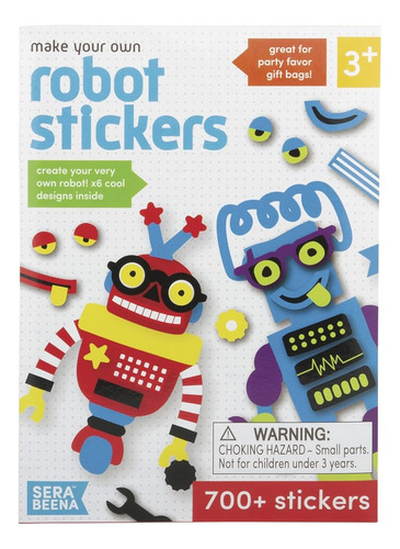 Serabeena Make Your Own Robot Stickers - 24 Hojas / 700+ Peg