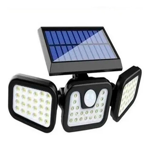 Foco Solar, Triple Cabezal Con Sensor De Movimiento