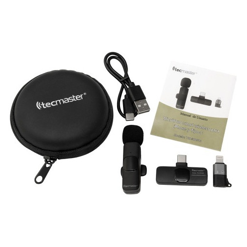 Micrófono Lavalier Inalámbrico Usb C Y Lightning Tecmaster