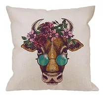 Comprar Hgod Designs Funda De Almohada Decorativa De Vaca, Vaca Dive