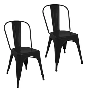 Set De 2 Sillas Tolix Modernas Metálica Comedor Industrial Color de la estructura de la silla Negro