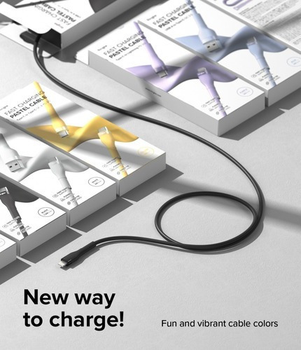 Cable Ringke Original Pastel Cable Usb C Para iPhone Pd 3.0 Negro