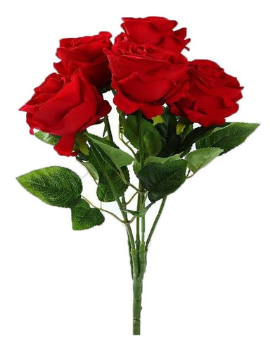 Kit Buque Rosas Artificiais Vermelhas Flores Abertas Grande | Parcelamento  sem juros