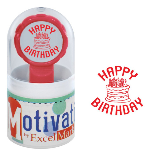 Motivacion Pre-inked Teacher Stamp Feliz Cumpleaño (torta