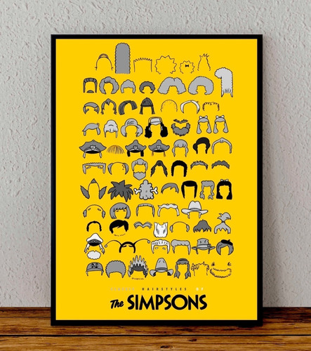 Cuadro 33x48 Poster Enmarcado Los Simpson Serie Fox