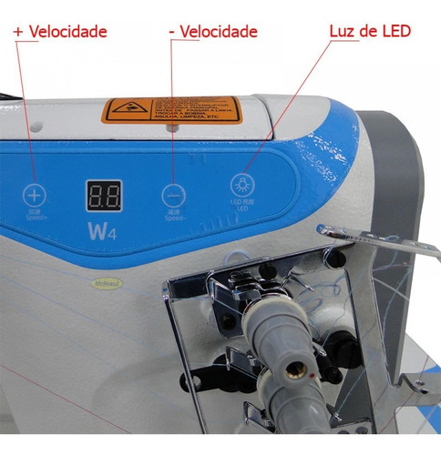 Galoneira Plana Fechada Direct Drive 3 Agulhas Jack Jk-w4+m