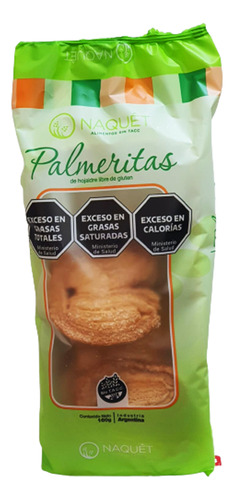 Palmeritas De Hojaldre Naquet 160gr Sin Gluten Apto Celíaco