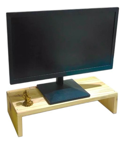 Eleva Monitor Madera Pino Soporte Base Para Escritorio