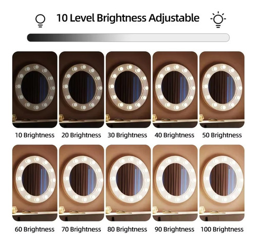 Luces Para Espejo De Maquillaje Con 10 Bombillas Leds