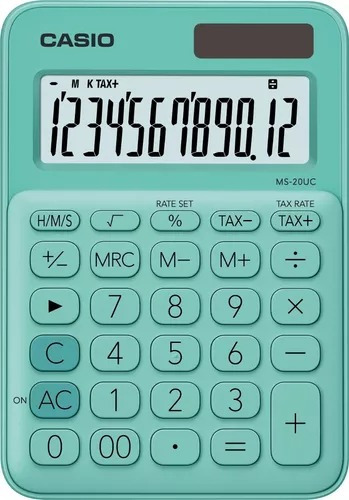 Calculadora Casio Ms-20uc Original 12 Digitos Verde 