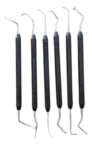Kit Curetas Para Levantamento De Seio Maxilar-5 Peças Preto